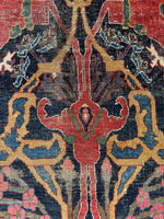 Bidjar rug showing expressive, non-uniform spacing in motifs.