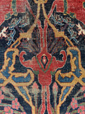 Bidjar rug showing expressive, non-uniform spacing in motifs.