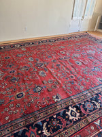 10x16 Red Floral Vintage Persian Rug / Antique Persian Mahal Rug #2372ML