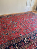 10x16 Red Floral Vintage Persian Rug / Antique Persian Mahal Rug #2372ML