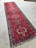 skinny tribal red runner gharajeh