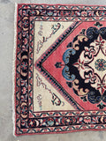 Lilihan village Persian rug with a central medallion and security fence motif.