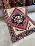 Vintage Persian Lilihan rug from the 1970s, handwoven with plush full pile.
