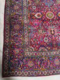 Detailed corner view of 1920s Persian carpet