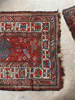 Kazak runner dyed with natural colors from plants, flowers, and vegetables.