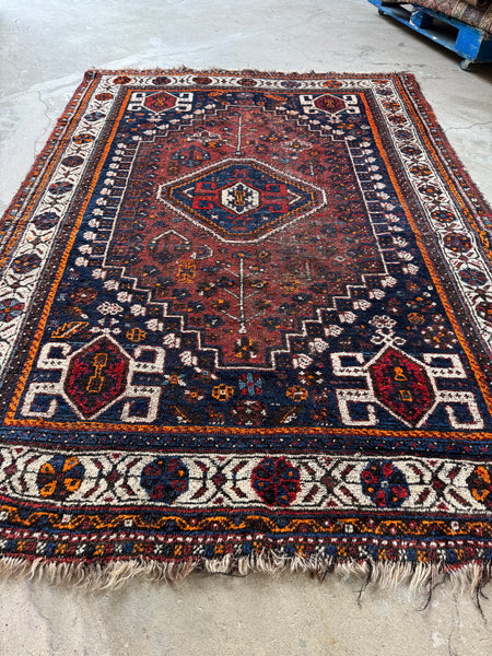 6x8 Vintage Tribal Persian Rug #4231ML – Blue Parakeet Rugs