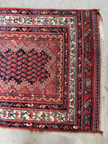 skinny Persian hallway runner rug 3x12, rare narrow format end of rug