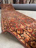 Long Skinny Vintage Persian Runner / 2'7 x 16'6 Antique Sarouk Runner #4523