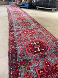 2x12 Sky Blue Skinny Vintage Persian Runner #4532