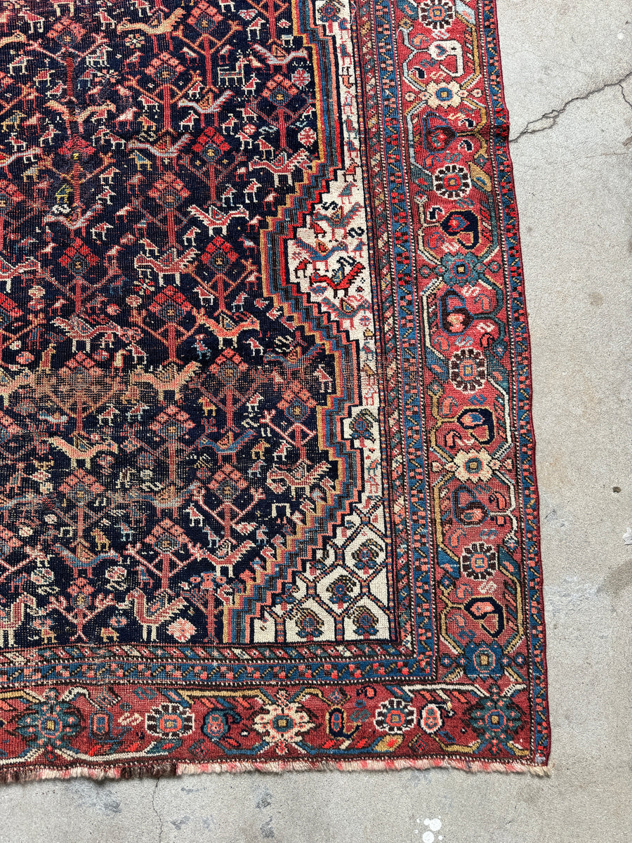 Small Persian Rug Use Small Persian Area Rug / 4'4 x 6' Antique Persian Rug #3471 – Blue ...