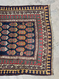 Small Antique Tribal Rug / 3'5 x 4'9 Antique Caucasian Rug #4355