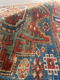 Small Tribal Lesghi Art Caucasian Rug / 3'4 x 5'4 Kazak Rug #4400