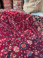Rich Berry Persian Sarouk Rug / 3'4 x 5' Rug #4262ML