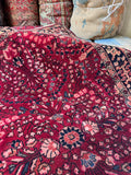 Rich Berry Persian Sarouk Rug / 3'4 x 5' Rug #4262ML
