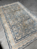 4x6 Muted Ivory and Blue Antique Persian Rug #4223ML