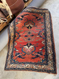 Small Vintage Persian Rug / 3'3 x 4'3 Antique Bidjar Rug #4404