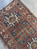 Small Tribal Lesghi Art Caucasian Rug / 3'4 x 5'4 Kazak Rug #4400