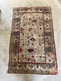 Worn Antique Turkish Rug / 4' x 6'4 Rug #1216ML