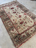Worn Antique Turkish Rug / 4' x 6'4 Rug #1216ML