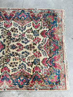 Small Vintage Floral and Plush Persian Rug / 4x7 Kerman Rug #3904