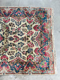 Small Vintage Floral and Plush Persian Rug / 4x7 Kerman Rug #3904