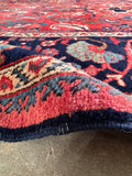 100-year-old antique Mahal rug with light, scattered wear and a soft, floppy handle.