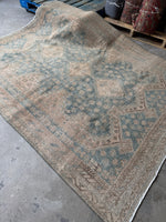 Muted Vintage Persian Rug / 5'8 x 7'6 Afshar Rug #4158