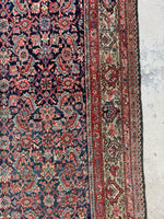 Handwoven Mahal rug with vegetable-dyed wool and subtle abrash.