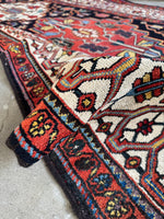 Graphic border detail and up close weave shot.