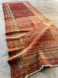 3x8 Heavily Abrashed Vintage Persian Runner #4457