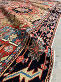 9x11 Antique Persian Heriz Rug with Marigold Yellow #3472
