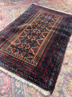 Small Tribal Vintage Rug / Mint Condition 1'9 x 2'8 Persian Baluch Rug #3387