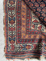 Small Worn Persian Rug / 3'4 x 4'8 Antique Afshar Rug #3595