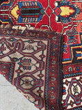 Underside of the rug showing handwoven construction.