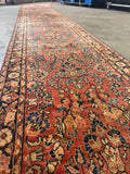 Long Skinny Vintage Persian Runner / 2'7 x 16'6 Antique Sarouk Runner #4523