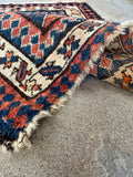Antique Persian Kurdish Bag Face Scatter Rug / 2x2 Rug #4486