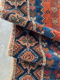 Worn Antique Persian Afshar Tribal Rug / 6x7 Rug #4500