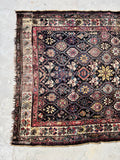 19th Century Worn Square Handmade Wool Rug  / 4'9 x 5'5 Worn Antique Persian Afshar Rug #3948