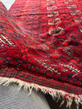 Wool construction visible in detailed weave close-up.