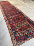 Long Persian Antique Rug Runner / 3'6 x 15'1 Antique Bidjar Runner #4422