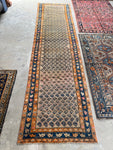 Worn Antique Persian Runner / 3'4 x 12'9 Runner #4293