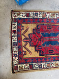 Antique Northwest Persian runner rug. 3x15. Camel field tribal medallions wool.
