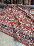 Vintage Persian rug with allover pattern and beautifully aged wool texture