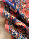 Hand-knotted Persian Mahal rug showcasing rich architectural scale and timeless traditional floral geometry.