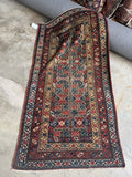 3x6 worn Antique Persian Malayer rug.
