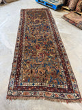 4x10 Vintage Persian Rug / 4x11 Antique Camel Runner #4204ML