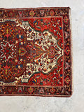 Hand knotted Persian wool rug in 3x5 size with dense low pile texture.