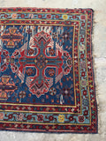 Large Vintage Soumak with Eagel Art / 5'2 x 11'7 Flat Weave Rug #4397ML