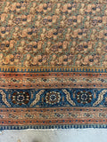 Tabriz rug 10’4 x 14’ geometric border and floral field detail.