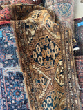 Earthy tone small runner rug ideal for styling on top of a wooden dresser, credenza, or entryway console.